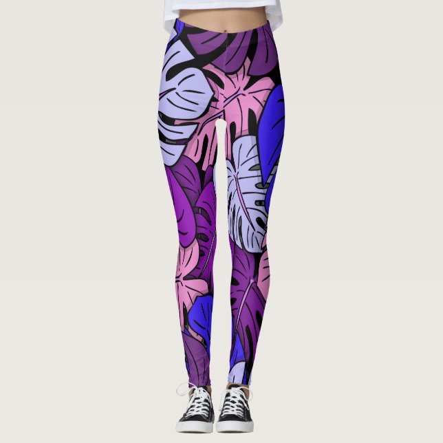 Monstera Blätter #4 Leggings (Vorderseite)