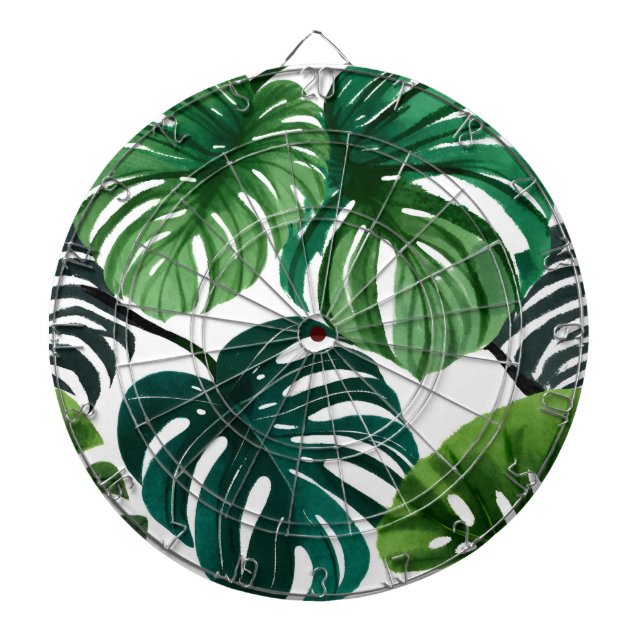 Monstera-Blätter Aquarell Moderne Botanik Dartscheibe (vorne)
