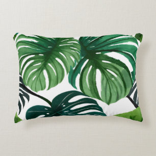 Monstera-Blätter Aquarell Moderne Botanik Dekokissen