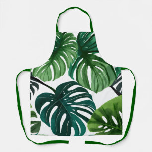 Monstera-Blätter Aquarell Moderne Botanik Schürze