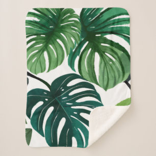 Monstera-Blätter Aquarell Moderne Botanik Sherpadecke