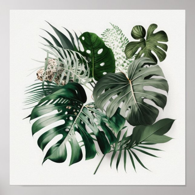Monstera Blätter Art Print Poster (Vorne)