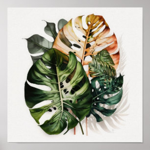 Monstera Blätter Art Print Poster