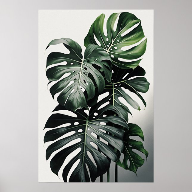 Monstera Blätter Art Print Poster (Vorne)