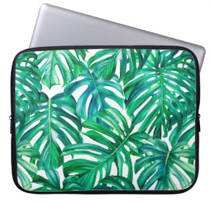 Monstera Blätter auf abgeschiedenem Hintergrund, A Laptopschutzhülle