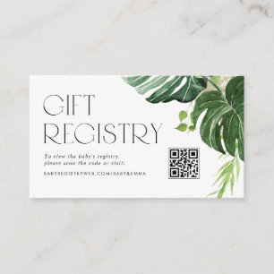 Monstera Blätter Baby Showroom QR Code Registrieru Begleitkarte