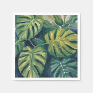 Monstera-Blätter Botanische Aquarellmalerei Serviette