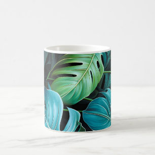 Monstera-Blätter Botanische Tropische Dschungel-Bl Kaffeetasse