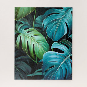 Monstera-Blätter Botanische Tropische Dschungel-Bl Puzzle