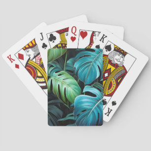 Monstera-Blätter Botanische Tropische Dschungel-Bl Spielkarten