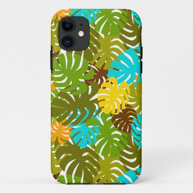 Monstera-Blätter Case-Mate iPhone Hülle (Rückseite)