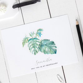 Monstera Blätter Feiertagskarte