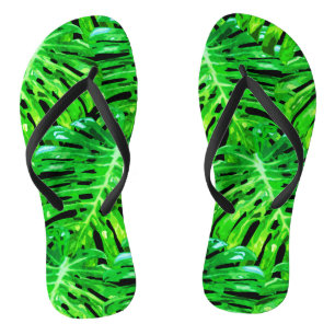 Monstera Blätter Flip Flops Green