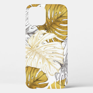 Monstera Blätter: Golden White Case-Mate iPhone Hülle