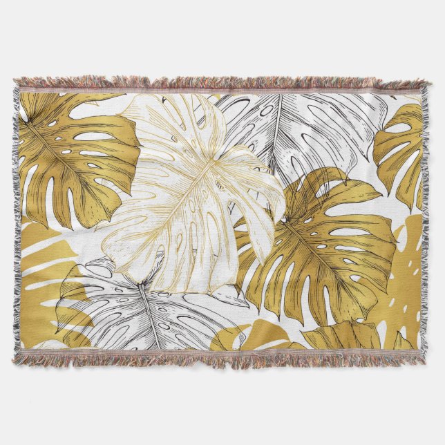 Monstera Blätter: Golden White Decke (Vorderseite)