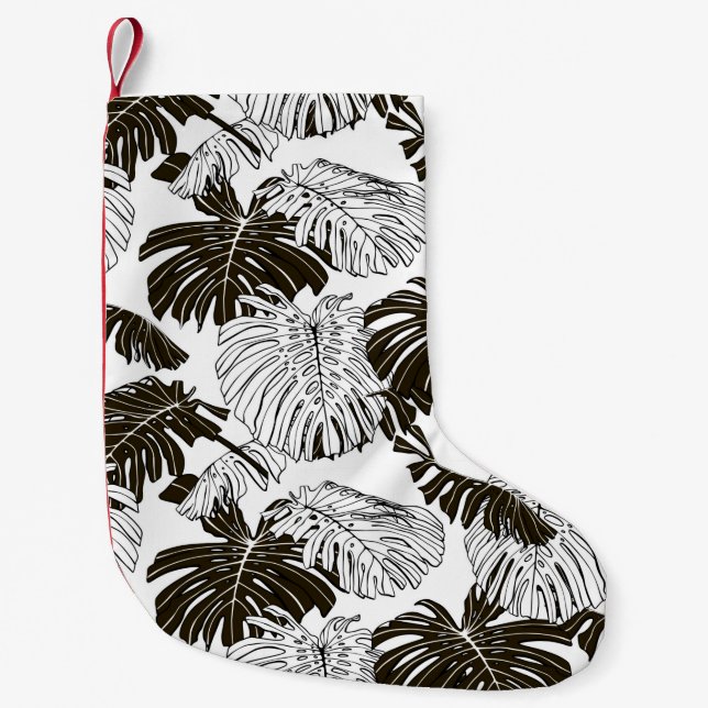 Monstera-Blätter Kleiner Weihnachtsstrumpf (Vorderseite)