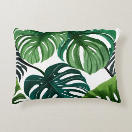 Monstera-Blätter Moderne Wasserfarbe Botanisch Dekokissen