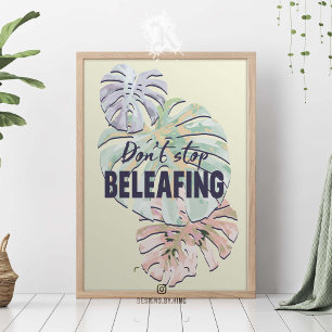 Monstera-Blätter Motivierend Poster