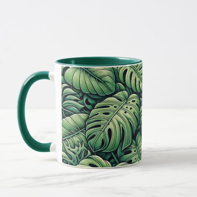 Monstera Blätter Pattern Tasse (Links)
