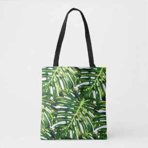 Monstera Blätter Tote Beutel Grün