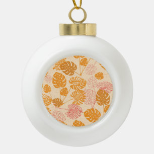 Monstera-Blätter: tropische Silhouette nahtlos Keramik Kugel-Ornament