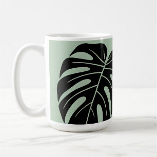 Monstera Blätter Tropischer Minimalistischer Salbe Kaffeetasse