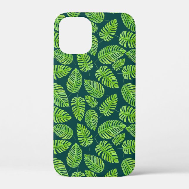 Monstera-Blätter, tropisches Aquarellmuster Case-Mate iPhone Hülle (Rückseite)