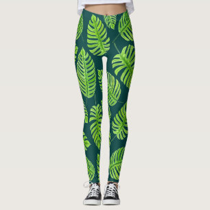 Monstera-Blätter, tropisches Aquarellmuster Leggings