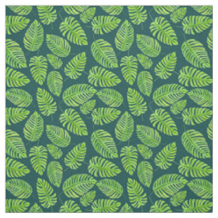 Monstera-Blätter, tropisches Aquarellmuster Stoff