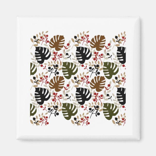 Monstera Blätter und Twigs Magnet (Vorne)