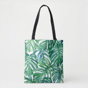 Monstera-Blätter: Wasserfarben-Dschungelmuster.