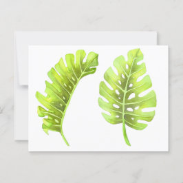 Monstera Blätter Wasserfarbene Postkarte