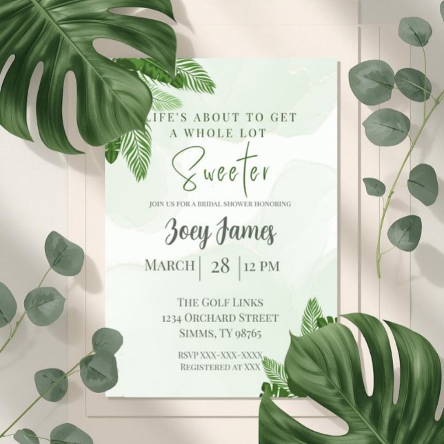 Monstera Bridal Shower Invitation Tropical Greener Einladung (Von Creator hochgeladen)