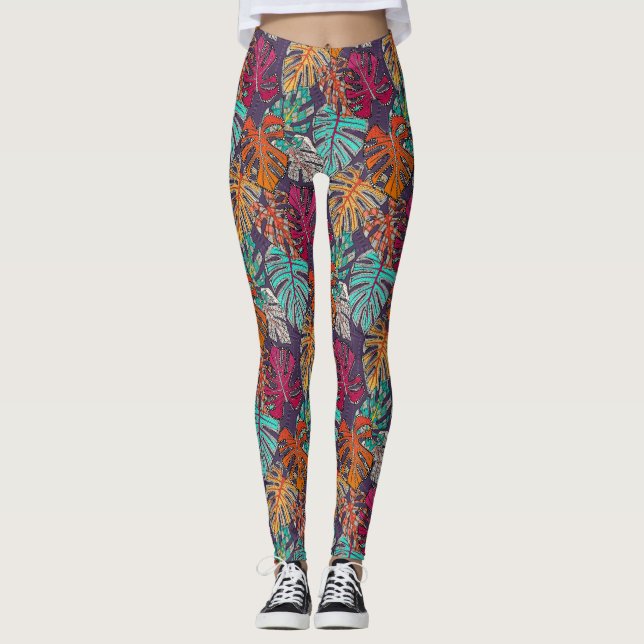 Monstera Deliciosa Leggings (Vorderseite)