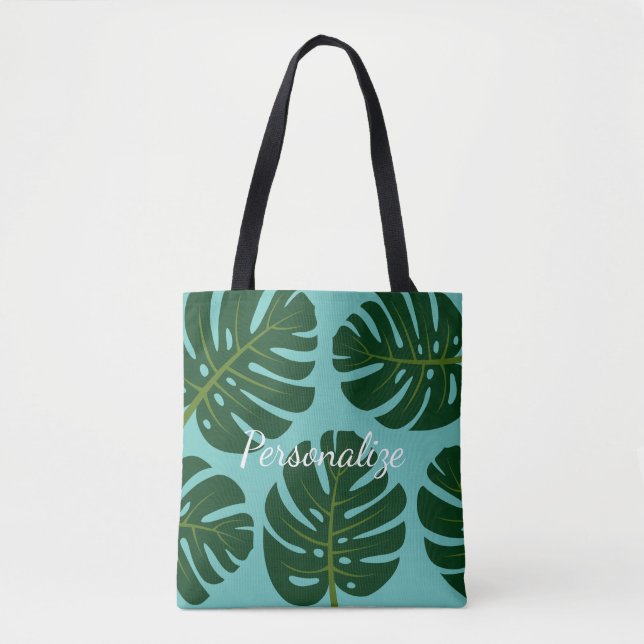 Monstera Deliciosa Palmenblatt Blumenbeete Tasche (Vorderseite)