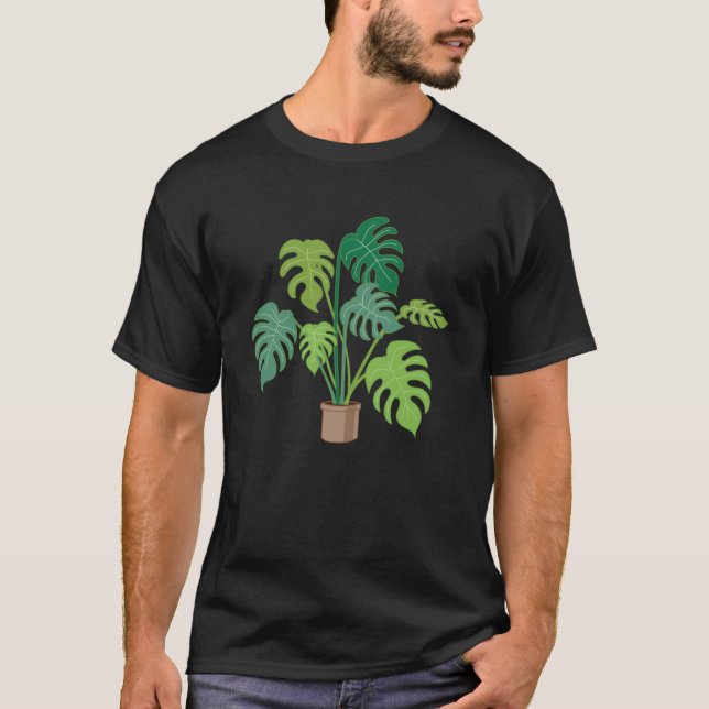Monstera Deliciosa Pflanze Pflanze Gartenanlagen u T-Shirt (Vorderseite)