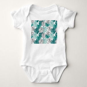 Monstera Duo Tone: Minimale Tropen Baby Strampler