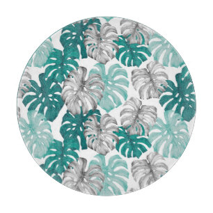 Monstera Duo Tone: Minimale Tropen Schneidebrett