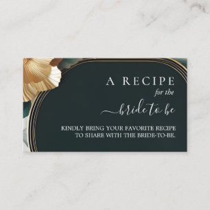 Monstera Emerald Green and Gold Brautparty Begleitkarte