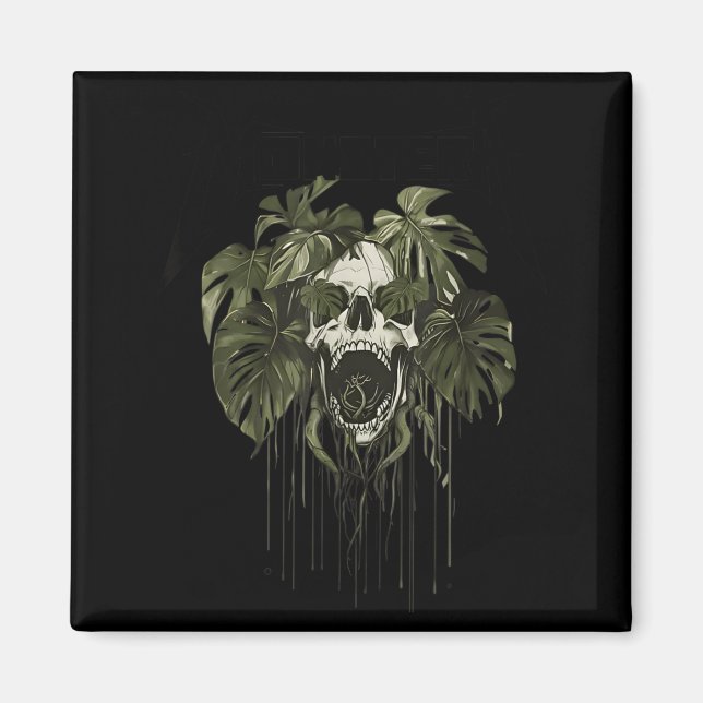 Monstera Funny Skull Plant Lover Nge Gardener Wome Magnet (Vorne)