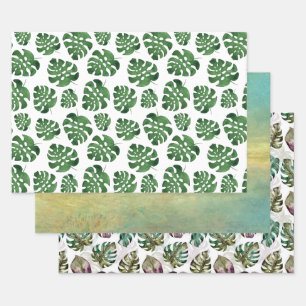 Monstera Geschenkpapier Set