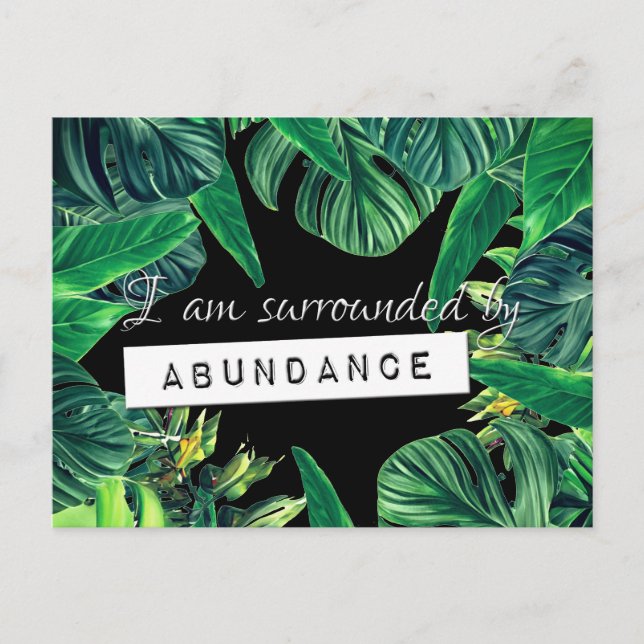 Monstera Gesetz der Attraktivität der Abundance Af Postkarte (Vorderseite)