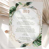 Monstera Gold Wedding Insert INFO und Details Invi