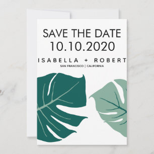 Monstera Green Hochzeitsstichtag speichern Save The Date
