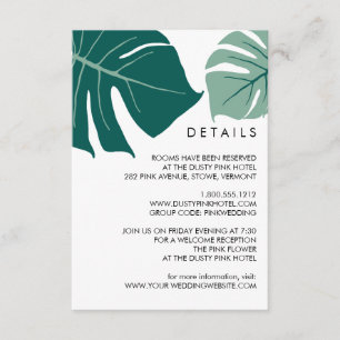 Monstera Green Tropische Hochzeitgästen Details Begleitkarte