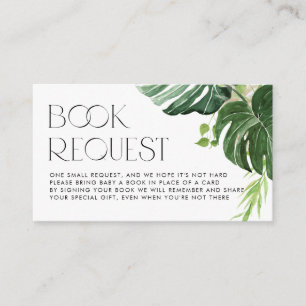 Monstera Greenera Summer Baby Shower Buchanfrage Begleitkarte