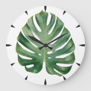 Monstera Große Wanduhr