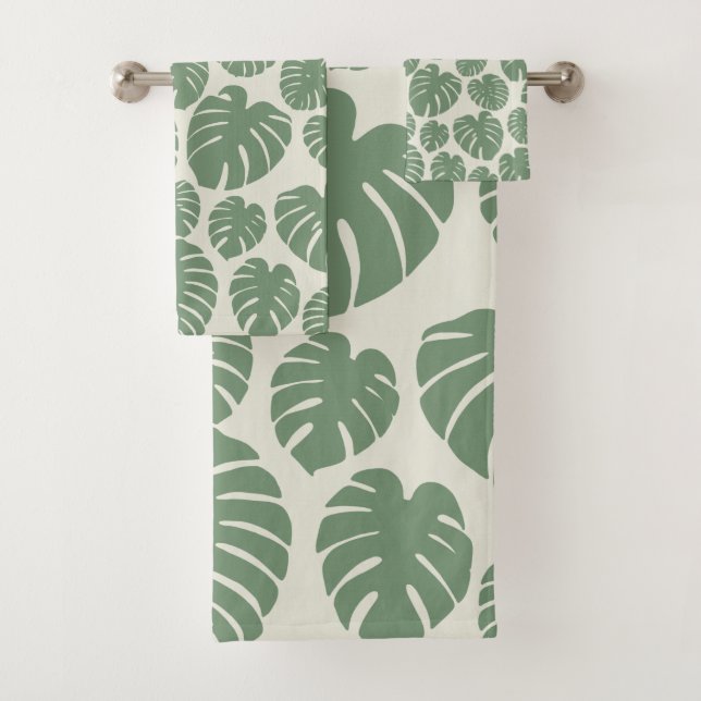 Monstera - grün badhandtuch set (Insitu)