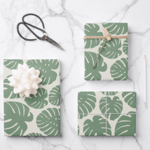 Monstera - grün geschenkpapier set