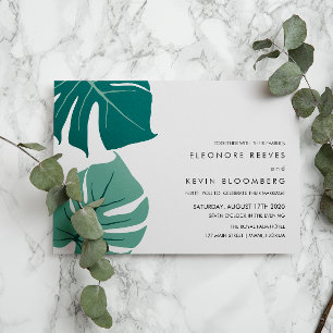 Monstera Grün Philodendron Blätter Wedding Einladung